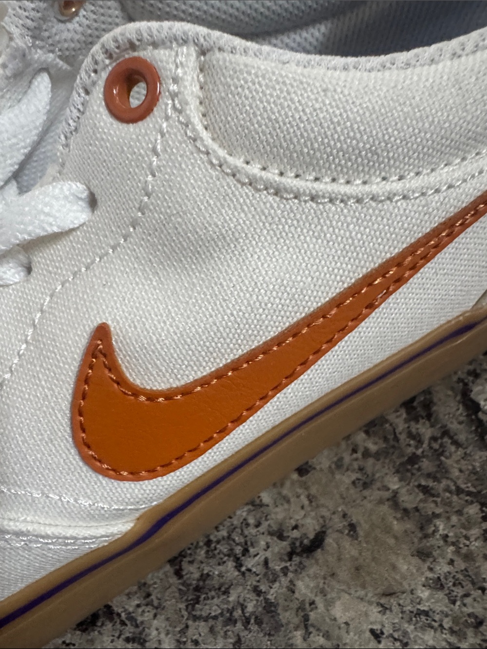 Nike White Canvas Low-Top Sneakers with Gum Accents